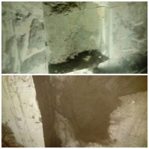 Демонтаж непрочного бетона с последующим восстановлением и нанесения гидроизоляции (цементная, ремонтная - обмазочная по армированной сетке)