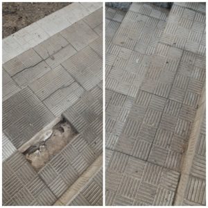 Частичный ремонт тротуарной плитки крыльца входной группы
