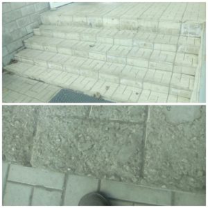 Частичная замена тротуарной плитки крыльца здания