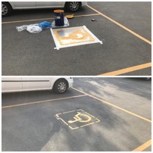 Покраска разметки парковки для инвалидов